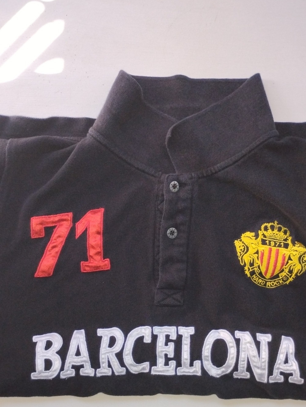 Hard Rock Cafe Barcelona Polo Shirt - Black with Red & Yellow Accents